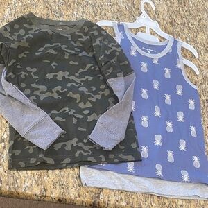 Bundle of 3- Jumping Beans Camo and 2 Tommy Bahama Pineapple tanks Size 5/6